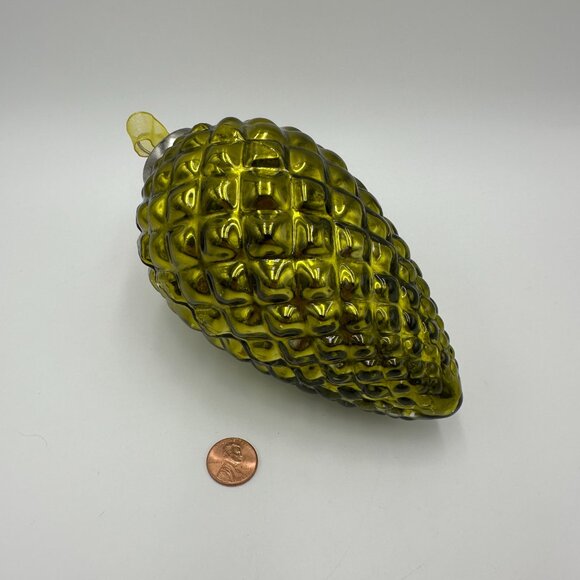 6" Kugel Style Green Pinecone Mercury Glass Christmas Ornament - Picture 2 of 13